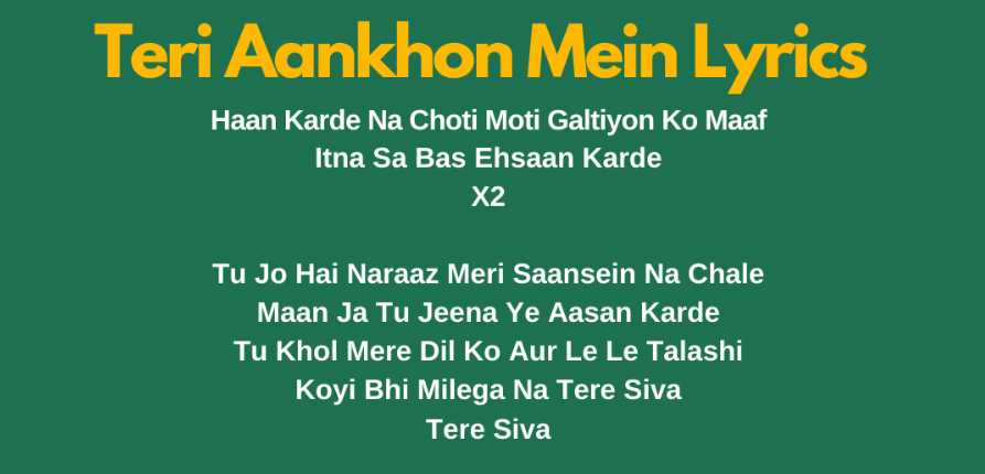 Teri Aankhon Mein Lyrics Download
